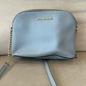 Michael Kors Navy and Gold Crossbody Bag